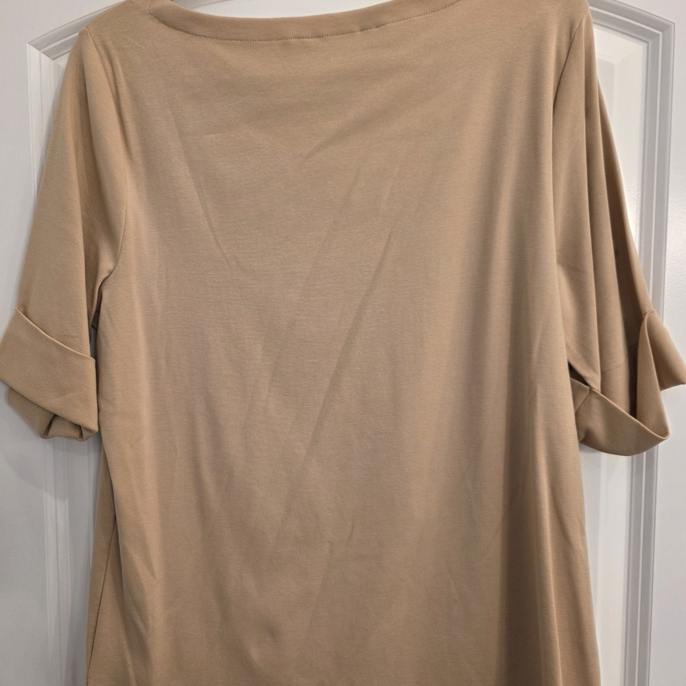 Polo by Ralph Lauren Neutral Beige Boatneck Short Sleeve Tunic - Picture 2 of 3